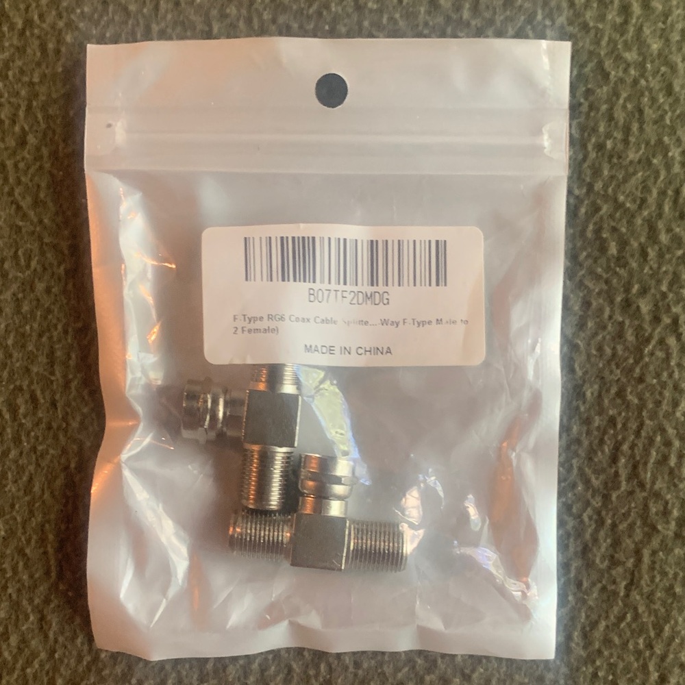 NIP Kostona type RG6 Coax Cable splitter combiner adapter connector. 2 pack.